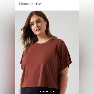 NWT Athleta Elemental Tee in Ancient Mahogany